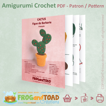 CACTUS Amigurumi Crochet - Figue de Barbarie / Prickly Pear - FROGandTOAD Créations